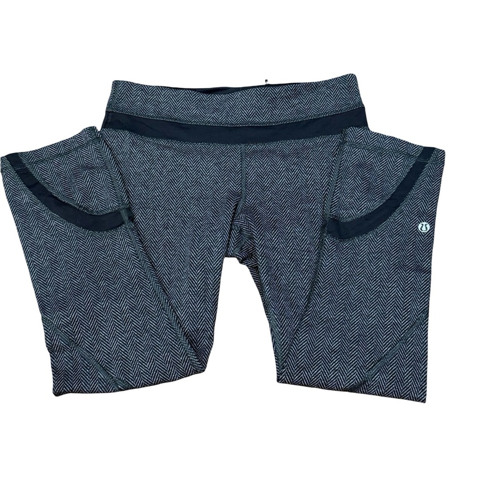 Lululemon Run Inspire Crop ll Size 4 All Luxtreme Black Heathered Leggings - Picture 5 of 12